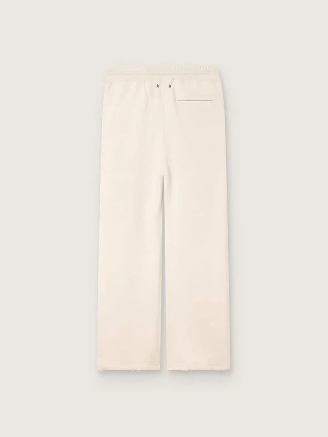 Pantalones de sudadera unisex Star en felpa blanca vintage