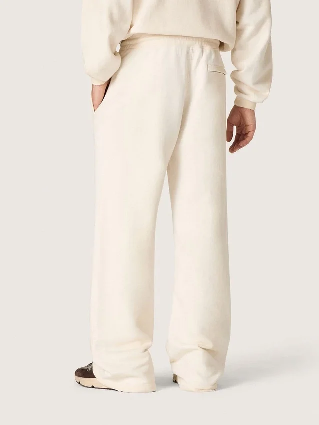 Pantalones de sudadera unisex Star en felpa blanca vintage