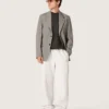 Chaqueta para hombre de lana gris con diseño de cuadros Príncipe de Gales