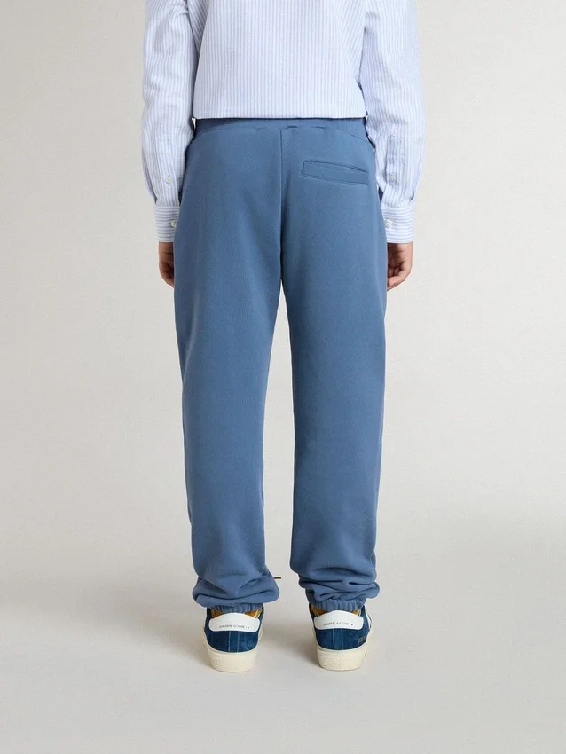 Pantalones deportivos azules para niños con bordado