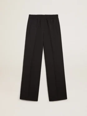 Pantalones deportivos para mujer de gabardina de lana azul oscuro