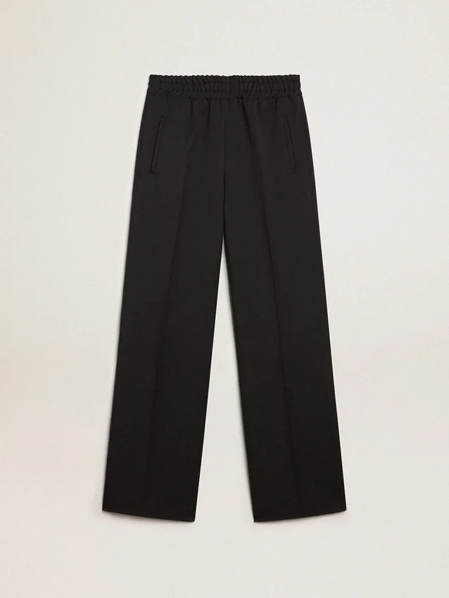 Pantalones deportivos para mujer de gabardina de lana azul oscuro