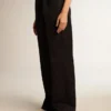 Pantalones deportivos para mujer de gabardina de lana azul oscuro