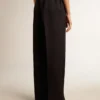Pantalones deportivos para mujer de gabardina de lana azul oscuro