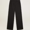 Pantalones deportivos para mujer de gabardina de lana azul oscuro