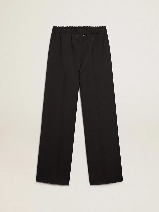 Pantalones deportivos para mujer de gabardina de lana azul oscuro