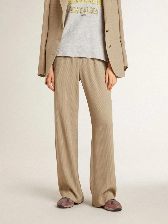 Pantalones deportivos para mujer en color travertino