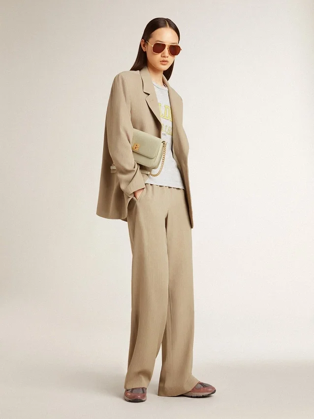 Pantalones deportivos para mujer en color travertino