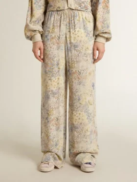 Pantalones joggers multicolores para mujer con estampado floral
