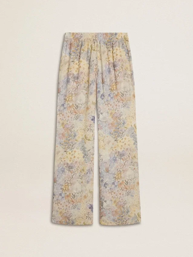 Pantalones joggers multicolores para mujer con estampado floral