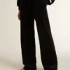 Pantalones joggers para mujer en mezcla de algodón con efecto terciopelo