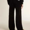 Pantalones joggers para mujer en mezcla de algodón con efecto terciopelo