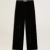 Pantalones negros con efecto terciopelo