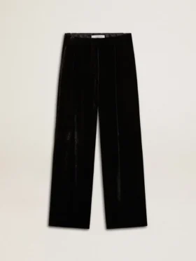 Pantalones negros con efecto terciopelo