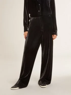 Pantalones negros con efecto terciopelo
