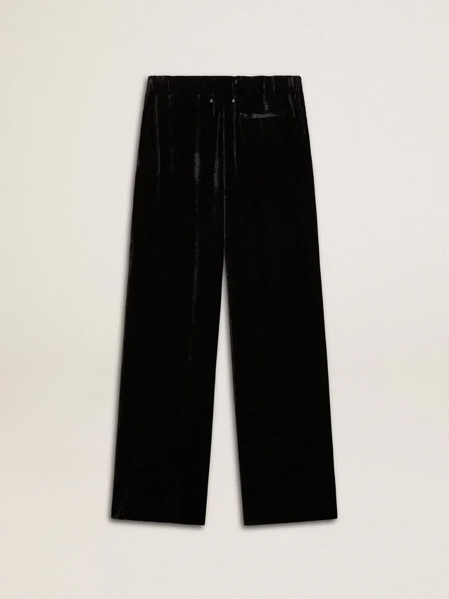 Pantalones negros con efecto terciopelo