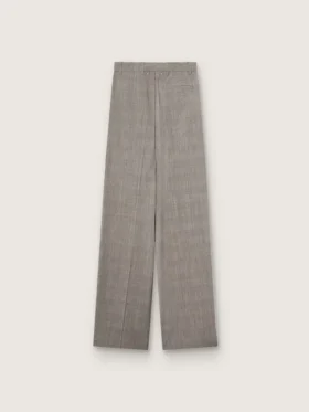 Pantalones oversize para mujer con estampado de cuadros Príncipe de Gales en gris