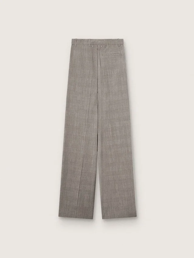 Pantalones oversize para mujer con estampado de cuadros Príncipe de Gales en gris
