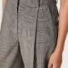 Pantalones oversize para mujer con estampado de cuadros Príncipe de Gales en gris