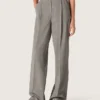 Pantalones oversize para mujer con estampado de cuadros Príncipe de Gales en gris