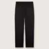 Pantalones para hombre de lana fresca negra con raya lateral de satén