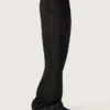 Pantalones para hombre de lana fresca negra con raya lateral de satén