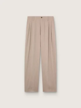 Pantalones para hombre en mezcla de lana gris con motivo de rayas finas
