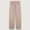 Pantalones para hombre en mezcla de lana gris con motivo de rayas finas
