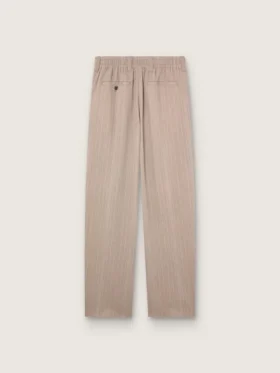 Pantalones para hombre en mezcla de lana gris con motivo de rayas finas