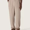 Pantalones para hombre en mezcla de lana gris con motivo de rayas finas