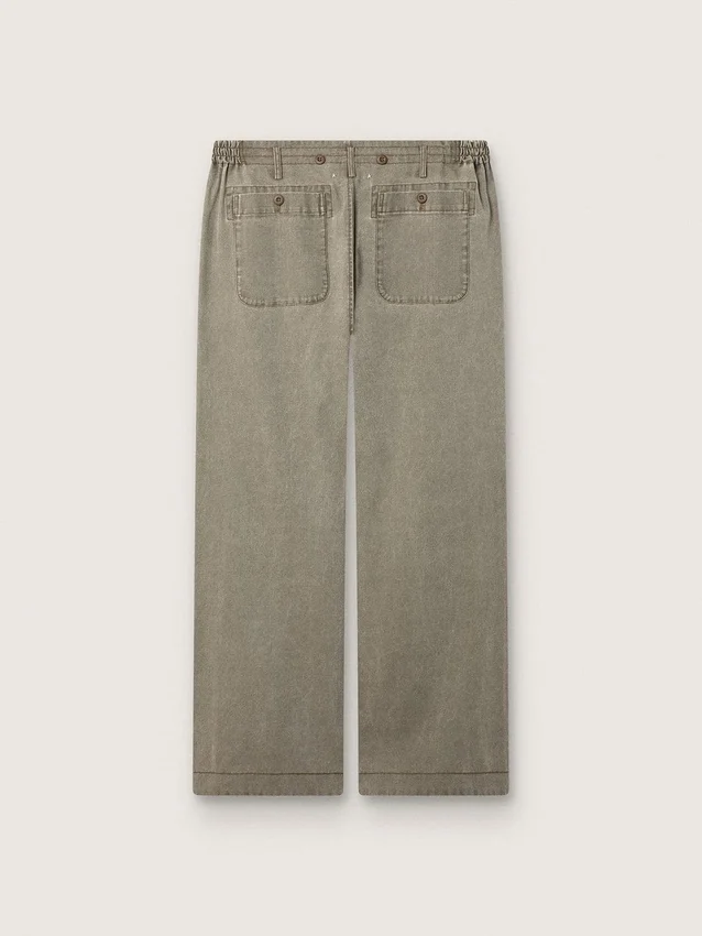 Pantalones unisex de mezclilla gris con cordón y estrella