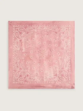 Pañuelo rosa antiguo con estampado de paisley