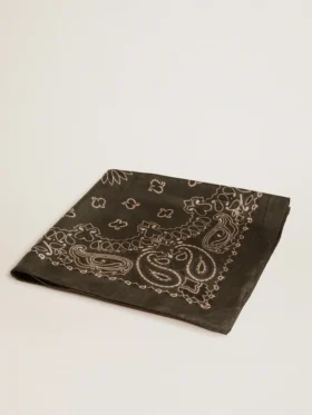 Pañuelo verde musgo con estampado de paisley