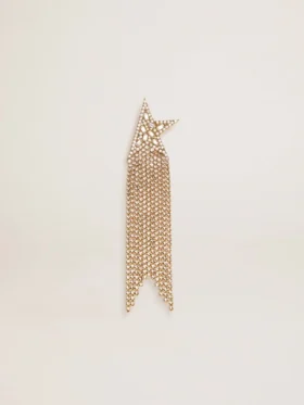 Pendiente de una sola pieza para mujer en color oro antiguo con cristales decorativos
