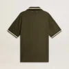 Polo de jersey verde militar para hombre con bordado