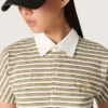 Polo de mujer en jersey a rayas con cuello en contraste