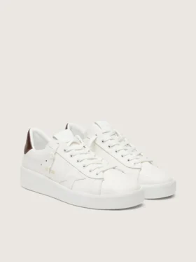 Purestar con estrella blanca y lengüeta en el talón con estampado de lagarto color burdeos