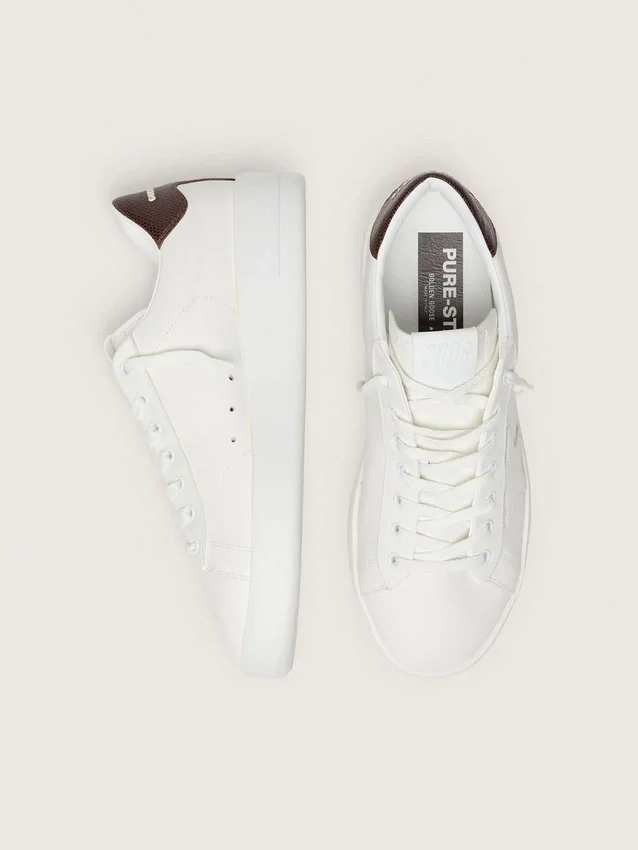 Purestar con estrella blanca y lengüeta en el talón con estampado de lagarto color burdeos