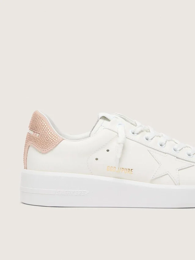 Purestar con estrella de cuero y lengüeta del talón de gamuza con cristales Swarovski