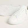 Purestar para hombre con estrella de cuero blanco y lengüeta del talón de cuero con estampado de cocodrilo color burdeos
