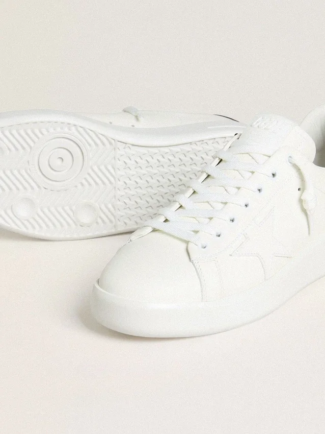 Purestar para hombre con estrella de cuero blanco y lengüeta del talón de cuero con estampado de cocodrilo color burdeos
