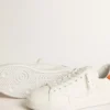 Purestar para hombre con estrella de cuero blanco y lengüeta del talón naranja