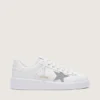 Purestar para mujer en cuero blanco con estrella de cristales Swarovski plateados