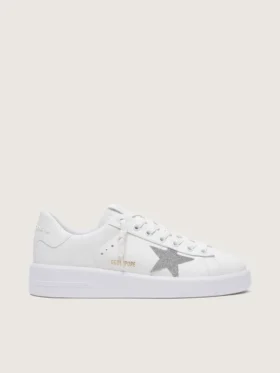Purestar para mujer en cuero blanco con estrella de cristales Swarovski plateados