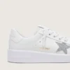 Purestar para mujer en cuero blanco con estrella de cristales Swarovski plateados