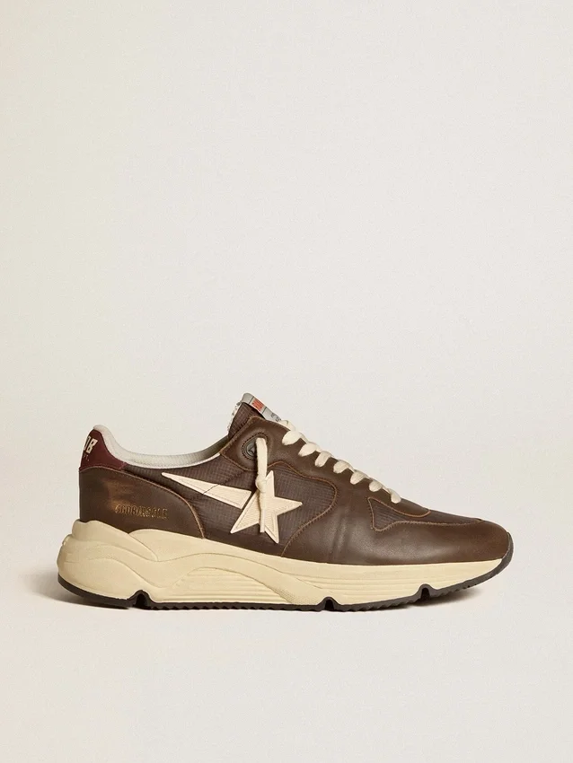 Running Sole de nylon y cuero con estrella de TPU y lengüeta del talón de nubuck