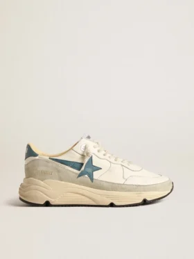 Running Sole en napa con estrella de cuero azul e inserto de gamuza
