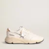 Running Sole en napa con estrella plateada y lengüeta de talón de cuero dorado