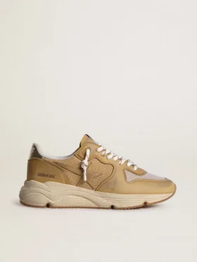 Running Sole en nubuck beige con estrella de cuero beige