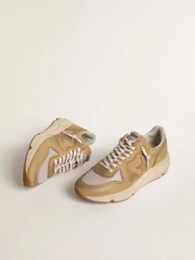Running Sole en nubuck beige con estrella de cuero beige